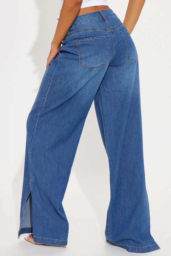 ZARA MID WASH HIGH RISE JEANS
