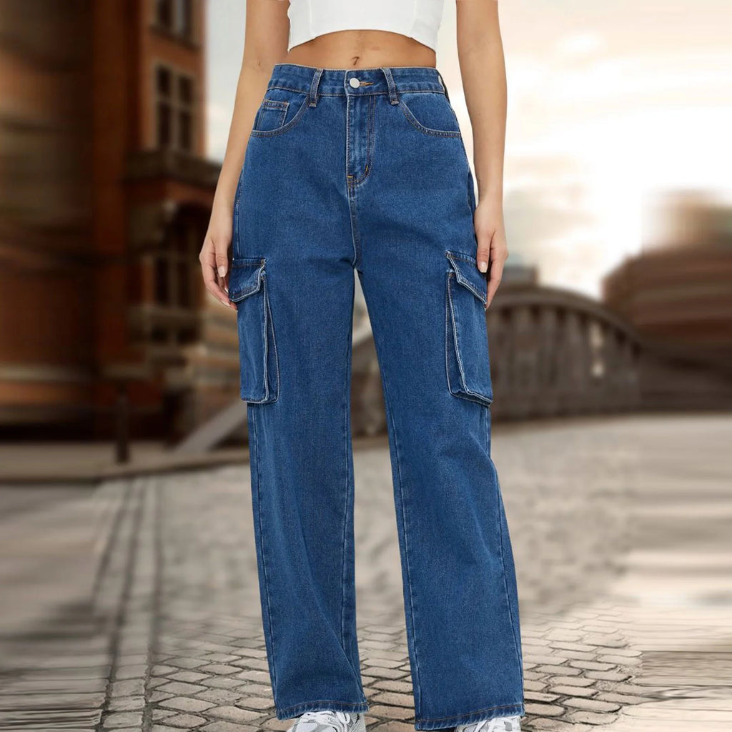 HIGH RISE WIDE LEG CARGO JEANS