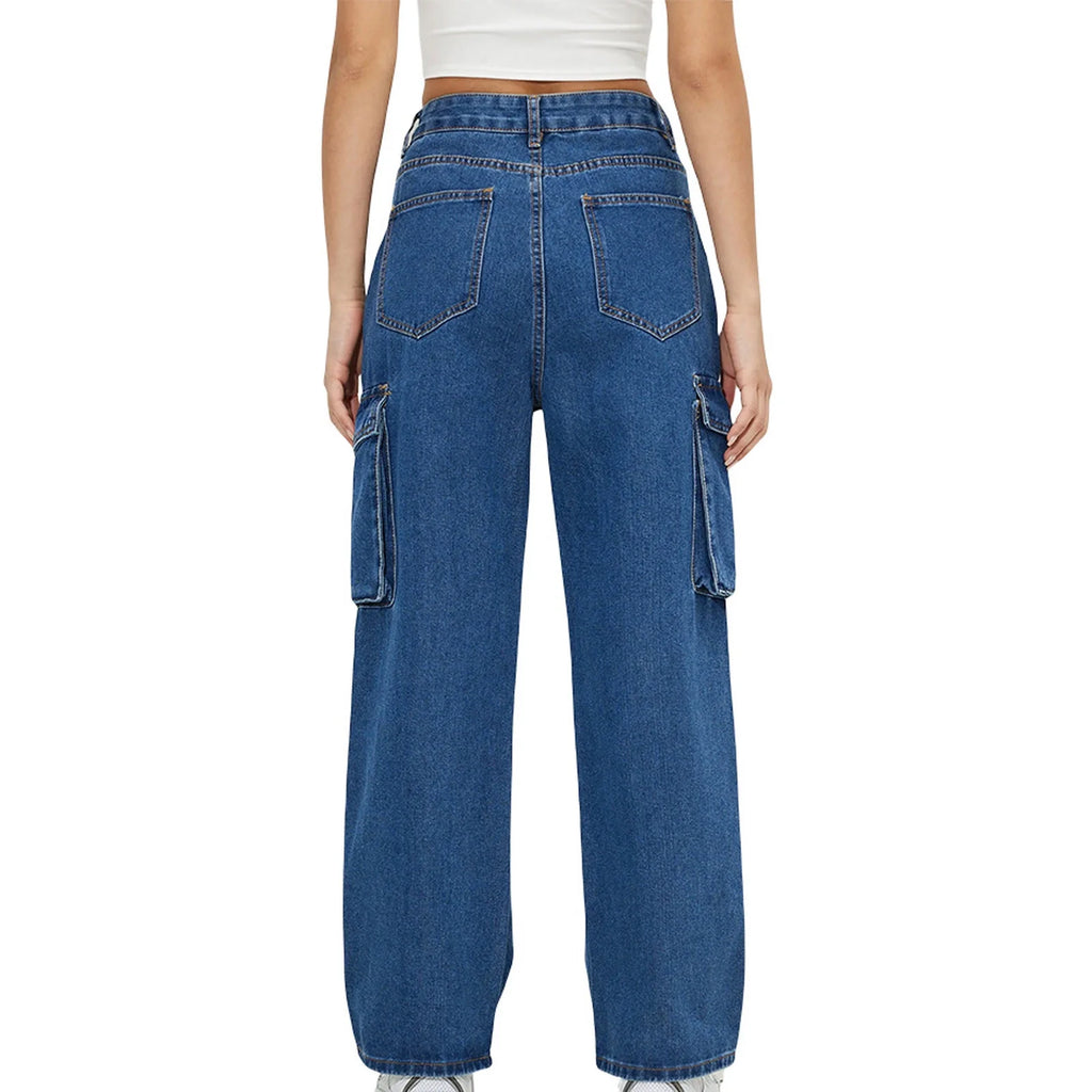 HIGH RISE WIDE LEG CARGO JEANS