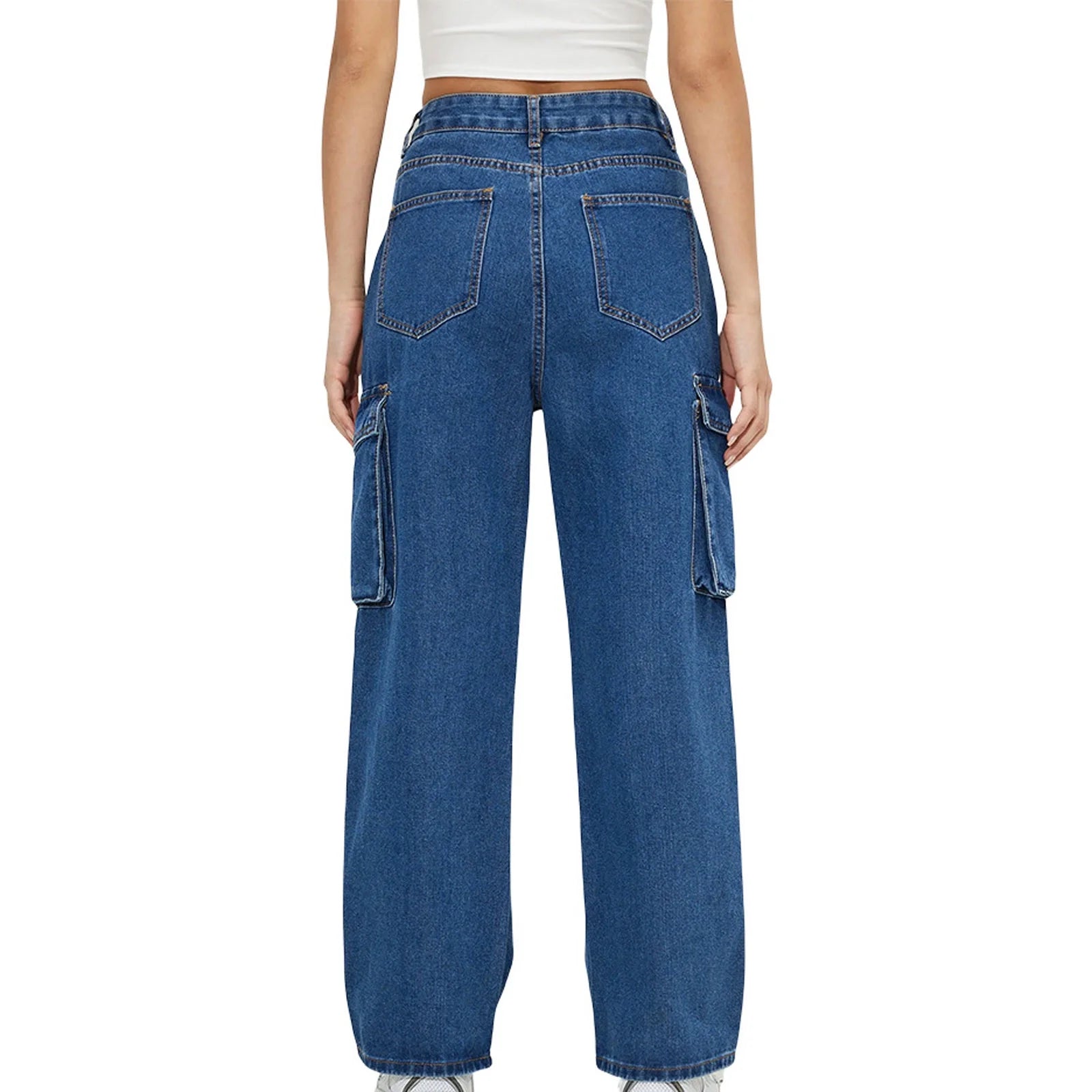 HIGH RISE WIDE LEG CARGO JEANS
