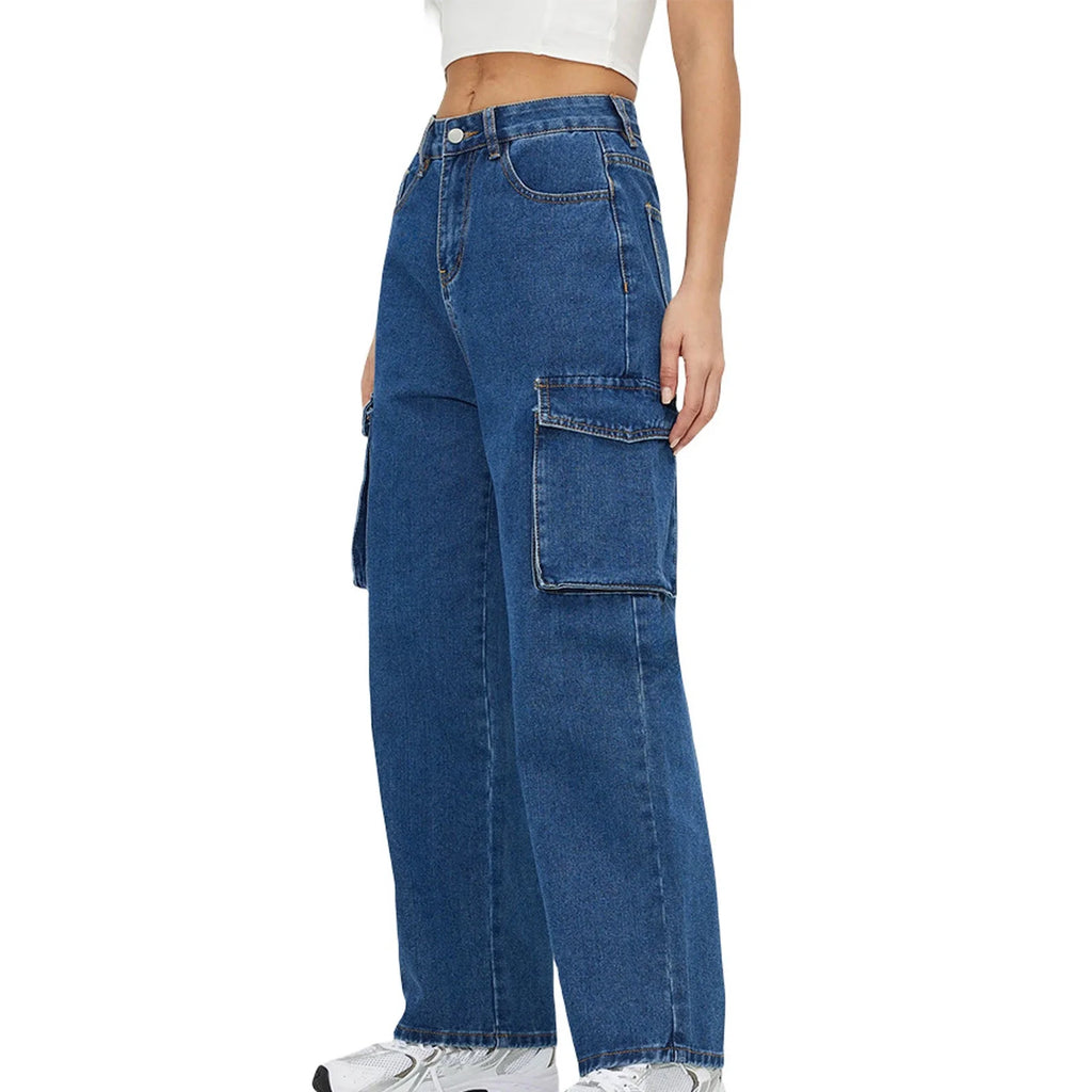 HIGH RISE WIDE LEG CARGO JEANS