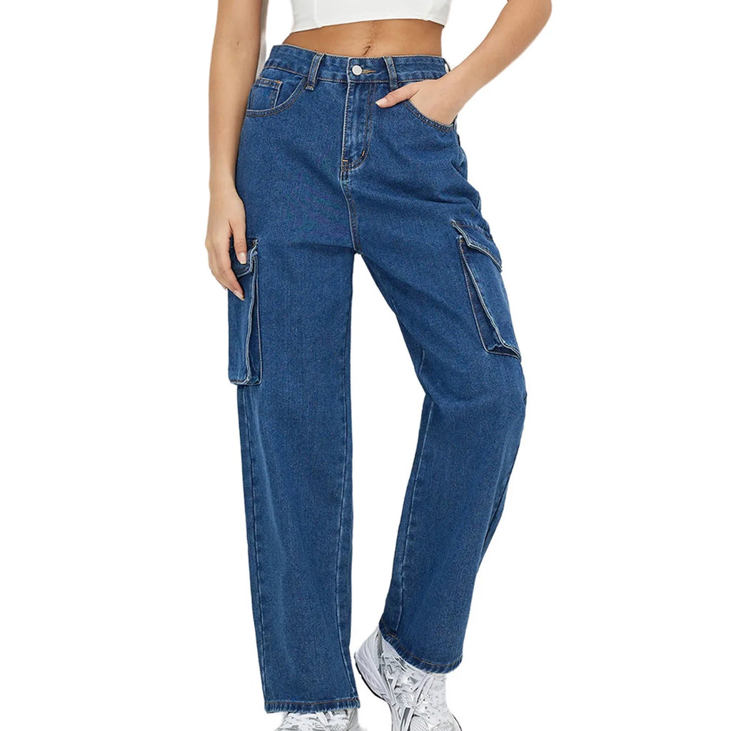HIGH RISE WIDE LEG CARGO JEANS
