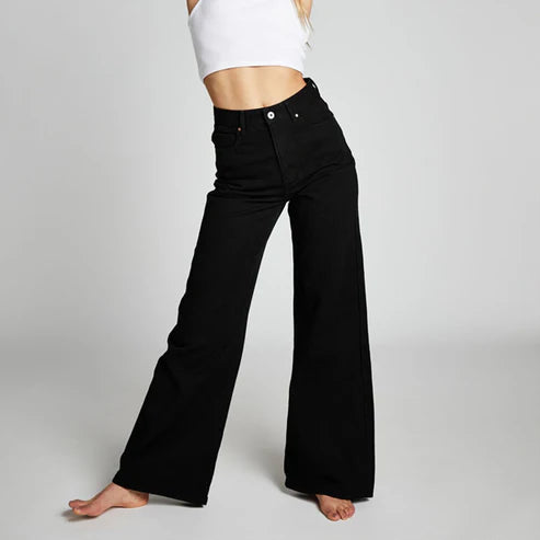 Baggy Palazzo Wide Leg Jeans - Black