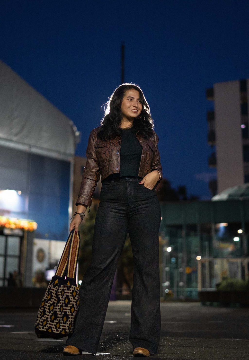 ZARA Pure Black Wide-Leg Jeans