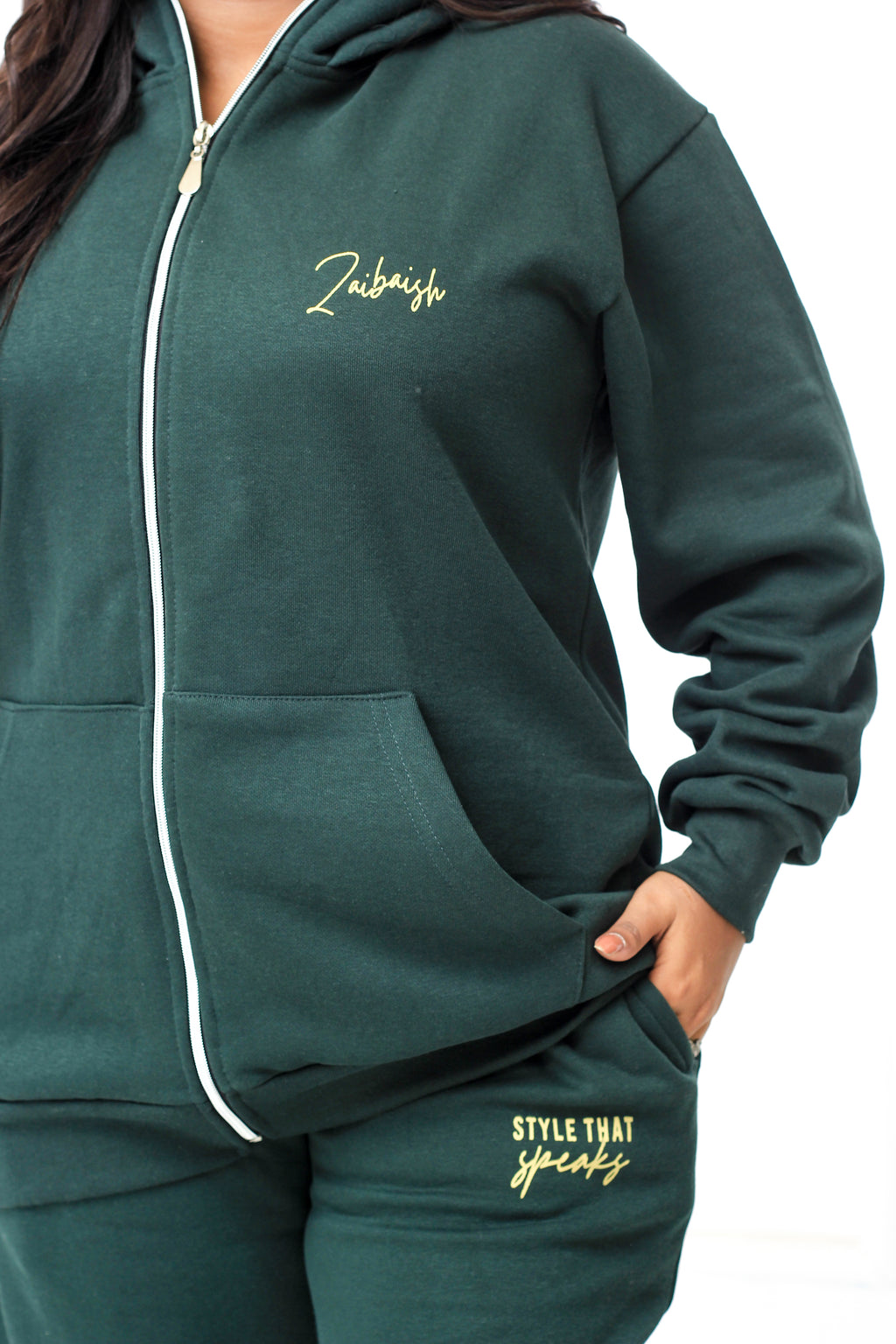 ZAIBAISH FULL-ZIP NINJA FLEECE WINTER TRACKSUIT BALACAVA UNISEX- ARMY GREEN